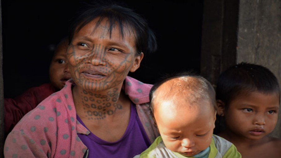 Myanmar, Chin Tribal Family